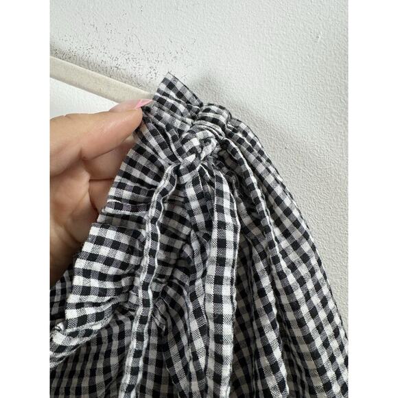 Kendall & Kylie Gingham Plaid Blouse Preppy Coquette Peasant Farmcore Picnic M - Picture 3 of 8